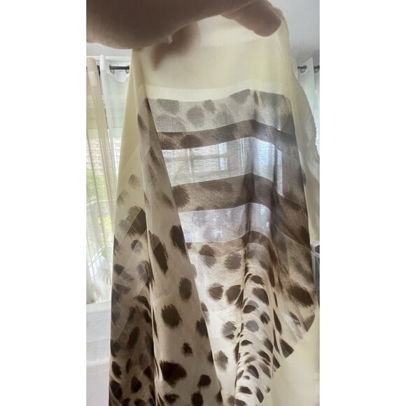 Animal Print Scarf 34"x34" – Ivory & Brown – Made in Italy – Lightweight - Picture 5 of 8